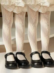 1 Pièce Collants En Maille À Motif De cœur Pour Enfants, Convient Pour Une Utilisation Quotidienne