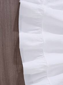 Tween Girls White Ruffle Hem Splice Elegant Dress, Spring/Summer