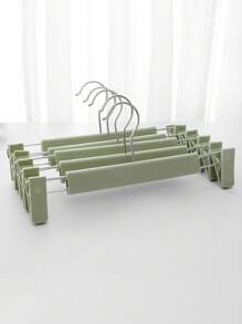 5/10pcs Plastic & Stainless Steel Pants Hangers, Non-Slip Skirt, Jeans And Coat Hangers