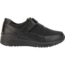 Zapato Tenis de Piel Negro con Plataforma y Horma Redonda - Negro - Ver 6