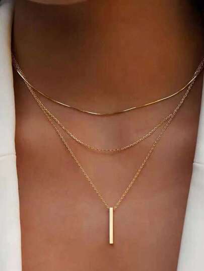 1pc Women Multilayered Necklace, Suitable For Daily Wear And Holiday Gifts