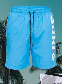 Mens Surf & Beach Print Board Shorts Swim Trunks Mesh Lining Beach Swim Vacation Tropical - Marina - View 1