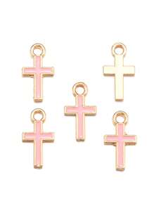 30 peças Minimalista Forma Cruz DIY Gota de Óleo Liga de Zinco Jóias Pingente Colar Roupas Chaveiro Charme, 8*15.5mm W397