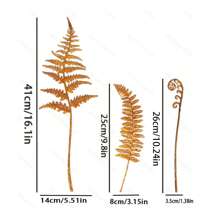 3 件装锈色蕨叶、锈色金属花束茎、家居和花园装饰、金属花园艺术装置、童话花园装饰礼品、室内花盆园艺配件、春季户外露台艺术装饰品