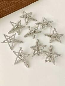 Conjunto de grampos de cabelo com strass em forma de estrela e lua, 2/5/6/7/8/18 peças, acessórios de cabelo para festas de fim de ano para mulheres