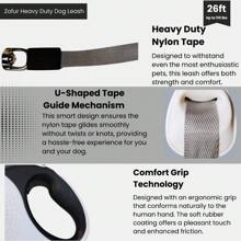 Zofur Premium Retractable Dog Leash - 26 Ft, Heavy-Duty For Dogs Up To 110 Lbs