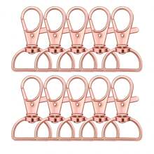 10 个 25 毫米旋转龙虾扣 D 形环弹簧钩钥匙扣旋转夹挂绳弹簧夹挂钩包带五金钱包制作配件 - 10PCS - 查看 6