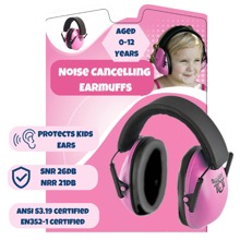 Noise Cancelling Earmuffs For Kids, Toddlers, Infants And Teenagers. Noise Cancelling Headphones For Kids, Adjustable Baby Ear Protection Earmuffs With Ergonomic Design - 粉色 - 查看 1