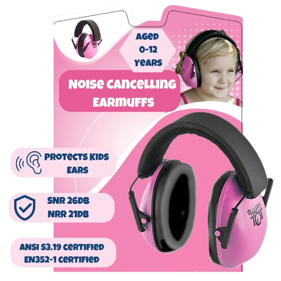 Noise Cancelling Earmuffs For Kids, Toddlers, Infants And Teenagers. Noise Cancelling Headphones For Kids, Adjustable Baby Ear Protection Earmuffs With Ergonomic Design - 粉色 - 查看 1