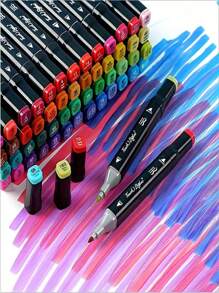 Marcadores Profesionales para Arte y Diseño – Sets de 36 a 168 Colores, Doble Punta para Detalles y Sombreado, Tinta a Base de Alcohol - Set de Marcadores Doble Punta – Hasta 168 Colores con Tinta Permanente, Punta Fina y Punta Biselada, Mezcla Suave y Secado Rápido.