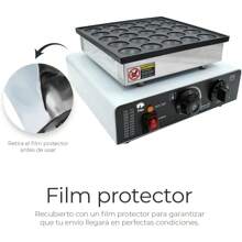 Raganet, Maquina Industrial para 25 Mini Hot Cakes, Panqueques y Muffins, 900 Watts de Potencia, Perilla de Control de Temperatura y Temporizador - 1 - Ver 8