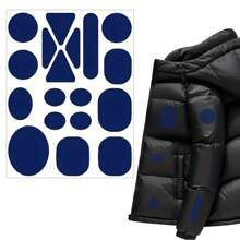 1set/18pcs Self-Adhesive Down Jacket Repair Patches, Seamless, High-End Mending And Patching For Clothing, Leather Garments, Holes, Black Embroidered Fabric Patches