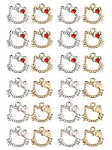 Sanrio Sanrio Hello Kitty Hollow Accessoires Bedels Met Strass Hangers DIY Sieraden Maken Voor Sleutelhangers Oorbellen Armbanden Kettingen Hangers Gereedschap