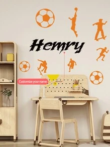Personalized Name Wall Stickers – Gaming Zone, Soccer Sports, And Floral Girl Designs – Customizable Nursery, Kids' Room, And Playroom Decor - Multicolor - View 9