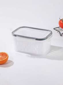 1pc/3pcs Plastic Food Storage Containers Set With Draining Basket And Lid - Leak-Proof, Fridge Safe, Reusable Multi-Functional Kitchen Organizer For Fruits, Vegetables And Food