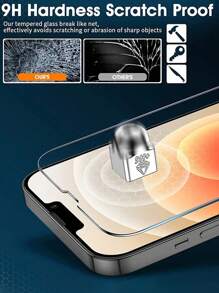 3 件 9H 全覆盖高清钢化玻璃屏幕保护膜，适用于三星 Galaxy/兼容 17 Pro Max/兼容小米/红米/兼容华为/荣耀/POCO 等型号，防摔，不易碎，无气泡，易于粘贴，坚固耐用 - 3PCS HD Glass Film - 查看 4