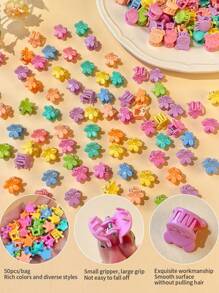 20pcs/50pcs/100pcs Mixed Cartoon Mini Hair Claws - Assorted Colors, Cute Cartoon Mini Hair Clips For Girls, Fashion Accessories - Multicolor - View 8