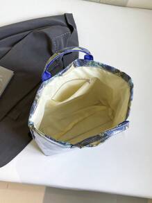 Large Capacity Snake Skin Textured Retro Handbag, Fashion Versatile Tote Bag With Crocodile Print, Suitable For Women's Office, Commute, Daily Outing, Shopping, Mommy Bag, Travel Bag, Unisex Large Carry-On Bag, Autumn/Winter - Multicolor - View 11