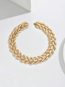 1 件夸张的欧美风格金属项链，适合派对和日常佩戴 - 金黃色 - 查看 2