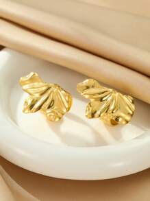 Onelike 1 件/2 件不锈钢女士复古风格金色花朵半盛开戒指，适合日常佩戴或送礼