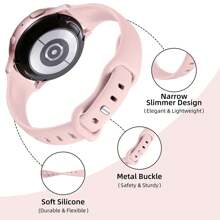 Slim Strap Compatible With Samsung Galaxy Watch 7 6 5 4 Band 40mm 44mm/Galaxy Watch 6 Classic Bands 43mm 47mm, 20mm Soft Replacement Bands Compatible With Samsung Watch Bands For Women