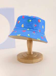 1 件儿童彩色印花双面渔夫帽，防晒，适合男孩和女孩户外活动，节日礼物，春夏