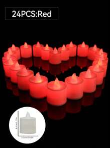 1 pieza/24 piezas, luz de vela, luces electrónicas LED de vela, luz ambiente, luz suave, llena de colores, azul, rojo, blanco cálido, amarillo, opciones de color, usado para el Día de San Valentín, festivales, fiestas, propuestas, cumpleaños, decoración de bodas