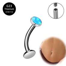 G23 纯钛肚脐环 浮动肚脐环 14G 内螺纹肚脐穿孔首饰 防过敏 - A - 查看 13