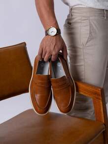 Vittorio Latego Casual Leather Sneakers – Sophistication And Comfort For Your Church Party Day - 威士忌酒 - 查看 5