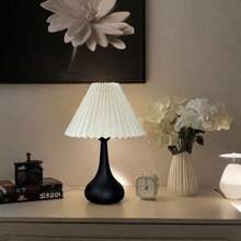 1 pièce Lampe de table plissée à LED rétro nordique, lumière chaude, contrôle par bouton, alimentée par USB, idéale pour la lecture, l'ambiance de café, la décoration de la chambre à coucher et du salon, cadeau idéal pour les amies