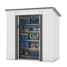 4'x6' Outdoor Storage Shed Garden Tool Utility House Galvanized Steel Building - 1 - View 4
