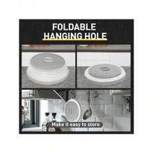 Tapa antisalpicaduras de microondas de silicona, tabla de escurridor de comida y frutas, cubierta de alimentos para microondas, tapa para plato de microondas, accesorio esencial de cocina, apto para lavavajillas