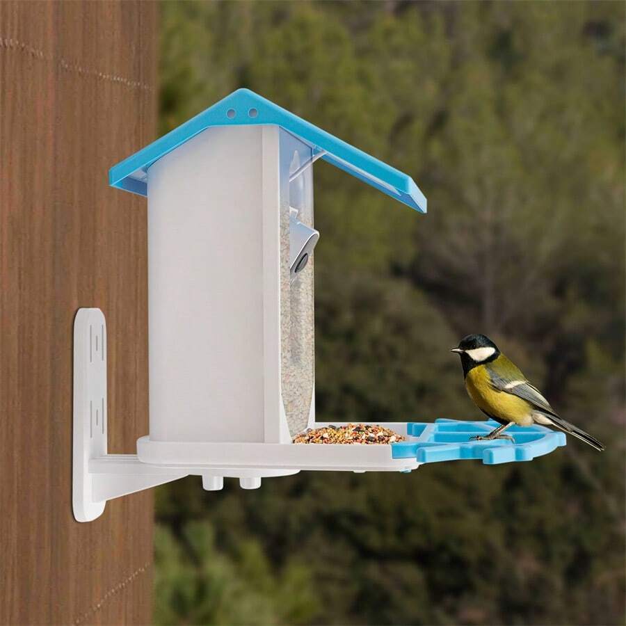Quiltern Sky Blue Bird Feeder For Home And Outdoor Use - Blue - View 1