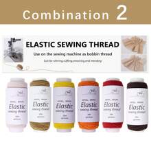 6Pcs/Pack 0.5mm Elastic Line Ultra-Fine Colorful Sewing Machine Bottom Threads Round Elastic Rubber Band Rope DIY Accessories