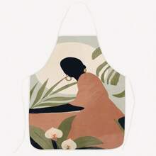 Girls Series Printing Cute Party Gathering Wedding Polyester Peach Skin Material Printing Apron