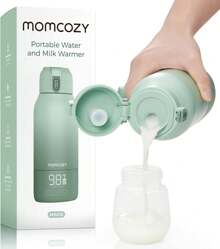 Momcozy Portable Bottle Warmer For Travel, Fast Heating And Long Battery Life, Two Heating Modes For Breast Milk And Water, Large Capacity Of 500ml For All Day Use - Green - View 2