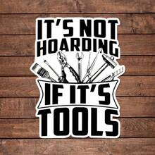 1/2/5 件 [一次性趣味工具箱贴纸] 如果是工具贴纸，那就不是囤积趣味木匠机械师工具箱 | 哑光乙烯基自粘纸，适用于汽车保险杠、笔记本电脑、水瓶 - 一次性、不规则形状、塑料表面兼容、后置 - 彩色 - 查看 1