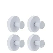 4个装吸盘挂钩，适用于淋浴房，不锈钢防水吸盘挂钩，无需钻孔，适用于淋浴房、浴室、厨房，可安装在玻璃淋浴门、镜子、瓷砖和其他光滑表面上，用于悬挂毛巾、浴袍、浴球等。1/2个装浴室配件，浴室工具 - 彩色 - 查看 15