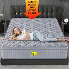 10"12" Thickness High Quality Grey Color Highly Breathable Cooling Gel Memory Foam Innerspring Hybrid Mattress Rolled Package In A Box 10 In 12 In King Queen Full Twinxl Twin