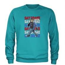 Say Drake Smiling Meme Mustard Adult Crewneck Sweatshirt - Teal - View 1
