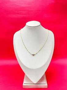 Choker Necklace, Thin Chain, Women's Cord, Heart Pigment, 18k Gold Plated, 925 Silver. - 金色 - 查看 10