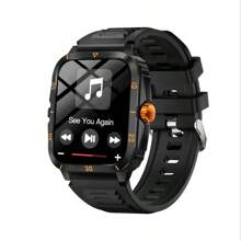 1,96 Zoll Smartwatch für Männer für den Outdoor-Bereich, geeignet als Fitness-Uhr für Smartphones, extra lange Akkulaufzeit, kabellose Anrufe, über 100 Sportmodi/langanhaltend Akku/Musiksteuerung/Nachrichtenbenachrichtigung/Geschenk