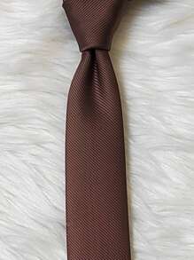 Casual Men's Ties, Perfect For Gifting Friends Slim(5.5cm) - màu nâu - Xem 3