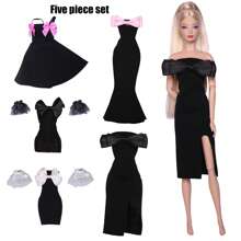 11.5 英寸娃娃时尚服装套装，露肩蝴蝶结礼服时尚可爱服装套装，5 种风格可混搭（不含娃娃） - 彩色 - 查看 12