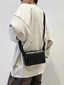 peach tree Men's Box Bag, Crossbody Bag, Shoulder Bag, Small Square Bag, Business PU Waterproof Flap Bag, Wallet, Unisex Business Storage Bag Suitable For Business Trip, Toiletries, Tool Storage, Large Capacity To Keep Your Items Organized And Easy To Carry