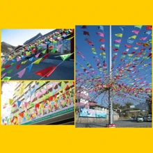 100M Triangle Flags Bunting Banner Pennant Festival Wedding Party Outdoor Street Tapestry Room Decor