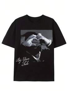 One Piece, 100% Cotton, RodWave T-Shirt, Comfortable Cotton Unisex T-Shirt, Suitable For Music Enthusiasts And Casual Wear, Black, Suitable For Outdoor Activities, Casual Summer T-Shirt - Very Suitable For Daily Wear. New Style -Round-Neck T-Shirt,High Cost Performance,Classic Black & White,Graphic Tee - Black - View 2