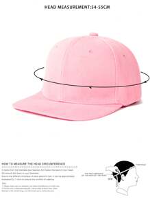1 chiếc mũ vành phẳng màu trơn, có thể điều chỉnh, thích hợp cho bé trai và bé gái, mùa xuân/thu, du lịch, nghỉ mát biển. - mũ bóng chày vành phẳng - Xem 9