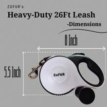 Zofur Premium Retractable Dog Leash - 26 Ft, Heavy-Duty For Dogs Up To 110 Lbs