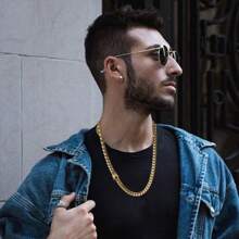 Men's Miami Cuban Necklaces, Gold Plated Men's Hip Hop 18K Necklace